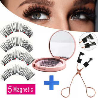 MB 5 Magnetic Eyelashes magnetic Soft Nature Reusable mink lashes with Applicator/Clip 3D False eye lashes magnetique faux cils