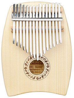 Mbira Kalimba Spruce Wood 15 Keys Thumb Piano Musical Instrument with Hammer Bag Gloves