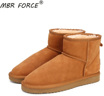 MBR FORCE Australia Women Snow Boots 100% Genuine Cowhide Leather Ankle Boots Warm Winter Boots Woman shoes large size 34-44