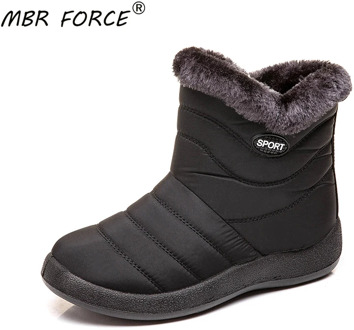 MBR FORCE Fashion Warm winter cotton High top shoes zip women elderly ladies woman walk plus velvet mother leisure black snow