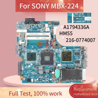 MBX-224 A1794336A For SONY VPCEA M961 MP MB MBX-224 Laptop motherboard 1P-0106J01-8011 HM55 216-0774007 DDR3 Notebook Mainboard