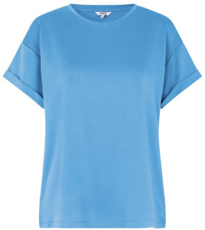 MbyM Blauwe Dawn Omgeslagen Mouw T-shirt Amana mbyM , Blue , Dames - L,S,Xs
