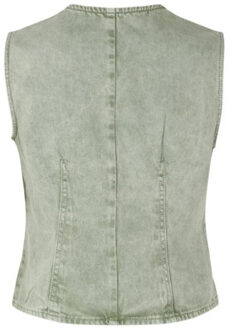 MbyM Flana-m denim vest green - - maat XS Veelkleurig