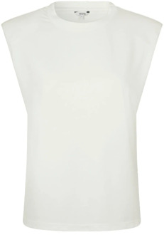 MbyM Witte mouwloze top met schoudervullingen Monterio mbyM , White , Dames - L
