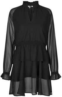 MbyM Zwarte jurk met ruchedetails Danetta mbyM , Black , Dames - M,S,Xs