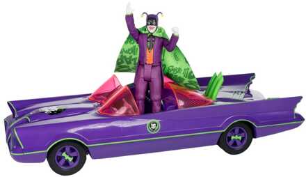 Mcfarlane Toys DC Retro Action Figure with vehicle Batman 66 Batmobil with Joker (Gold Label)