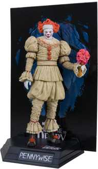 Mcfarlane Toys It: Welcome to Derry Movie Maniacs PVC Statue Pennywise (Flashback) (Gold Label) 16 cm