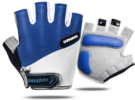Mcfk 0101 Sport Handschoenen Voor Mannen En Vrouwen Outdoor Mountainbike Half-Vinger Antislip Handschoenen Schokbestendig Fitness fietsen Handschoenen 0101-blauw / L