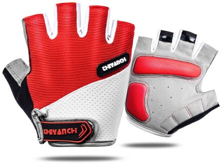 Mcfk 0101 Sport Handschoenen Voor Mannen En Vrouwen Outdoor Mountainbike Half-Vinger Antislip Handschoenen Schokbestendig Fitness fietsen Handschoenen 0101-rood / M