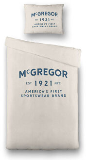 Mcgregor Dekbedovertrek McGregor Boston Dekbedovertrek - Eenpersoons (140x240 cm) - Beige Katoen - Dessin: Tekst - McGregor - Dekbed-Discounter.nl