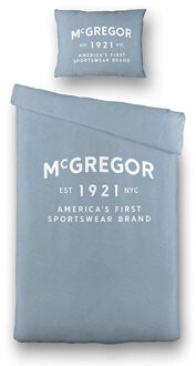 Mcgregor Dekbedovertrek McGregor Boston - Eenpersoons (140x240 cm) - Blauw Katoen - Dessin: Tekst - McGregor - Dekbed-Discounter.nl