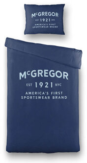 Mcgregor Dekbedovertrek McGregor Boston - Eenpersoons (140x240 cm) - Navy Katoen - Dessin: Tekst - McGregor - Dekbed-Discounter.nl
