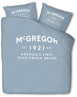 Mcgregor Dekbedovertrek McGregor - Katoen - Boston - Lichtblauw - Eenpersoons (140x200 Cm) - Blauw Katoen - Tekst & Hotel Luxe - McGregor - Dekbed-Discounter.nl