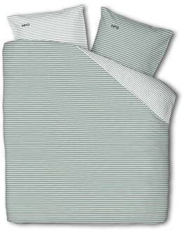Mcgregor Dekbedovertrek McGregor - Katoen-Flanel - Earthy Greens - Lits-Jumeaux (240x220 Cm) - Groen & Wit Flanel Katoen - Strepen & Hotel Luxe - McGregor - Dekbed-Discounter.nl