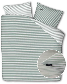 Mcgregor Dekbedovertrek McGregor - Katoen-Flanel - Earthy Greens - Tweepersoons (200x200 Cm) - Groen & Wit Flanel Katoen - Strepen & Hotel Luxe - McGregor - Dekbed-Discounter.nl Groen,Wit - 200 x 200/220 cm