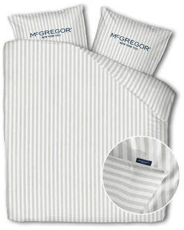 Mcgregor Dekbedovertrek McGregor - Katoen - Grijs - Eenpersoons (140x200 Cm) - Wit & Grijs Katoen - Strepen & Hotel Luxe - McGregor - Dekbed-Discounter.nl