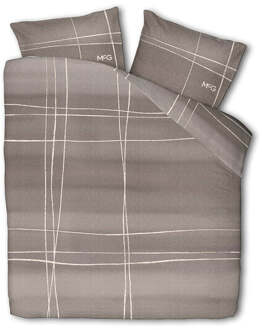 Mcgregor Dekbedovertrek McGregor - Katoen - Illinois - Tweepersoons (200x200 Cm) - Taupe & Grijs Katoen - Strepen & Abstract - McGregor - Dekbed-Discounter.nl Taupe,Grijs - 200 x 200/220 cm