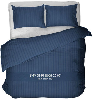 Mcgregor Dekbedovertrek McGregor - Katoen - Satijnstreep - Eenpersoons (140x200 Cm) - Blauw Katoen - Strepen & Hotel Luxe - McGregor - Dekbed-Discounter.nl - 140 x 200/220 cm