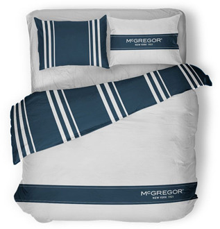 Mcgregor Dekbedovertrek McGregor - Katoen - Staten Island - Tweepersoons (200x200 Cm) - Wit & Blauw Katoen - Strepen & Hotel Luxe - McGregor - Dekbed-Discounter.nl Wit,Blauw - 200 x 200/220 cm