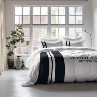 Mcgregor Dekbedovertrek McGregor Queens - Wit - Lits-Jumeaux (240x220 Cm) - Wit Microvezel - Strepen & Hotel Luxe - McGregor - Dekbed-Discounter.nl