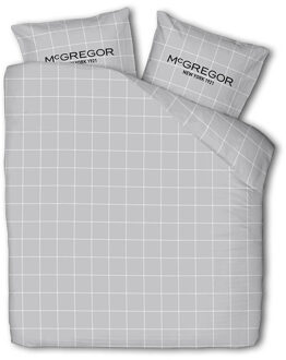 Mcgregor Flanellen Dekbedovertrek McGregor Gray Grid Dekbedovertrek - Lits-Jumeaux (240x240 cm) - Grijs Katoen - Dessin: Ruiten - McGregor