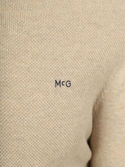 Mcgregor Half Zip Trui Merino Blend Structure Sand Beige - 3XL,L,M,S,XL,XXL