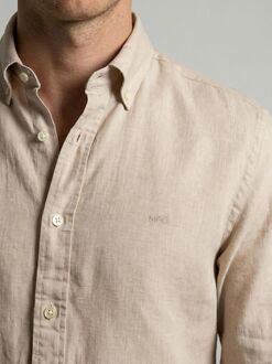 Mcgregor Overhemd Cotton Linen Ecru Beige - 3XL,L,XL