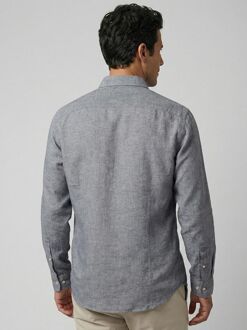 Mcgregor Overhemd Cotton Linen Navy Donkerblauw - L,M,XL