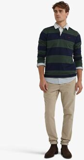 Mcgregor Rugbyshirt Streep Navy Olive Donkergroen - M,S,XXL