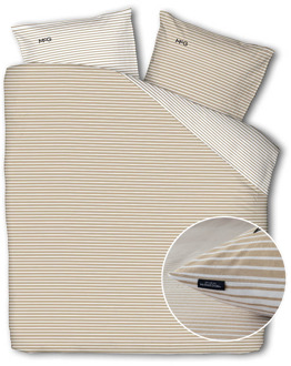 Mcgregor Sale: -30% | Dekbedovertrek McGregor - Katoen-Flanel - Enchanting Beige - Tweepersoons (200x200 Cm) - Beige Flanel Katoen - Strepen & Hotel Luxe - McGregor - Dekbed-Discounter.nl - 200 x 200/220 cm