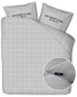 Mcgregor Sale: -30% | Dekbedovertrek McGregor - Katoen-Flanel - Gray Grid. - Lits-Jumeaux (240x240 Cm) - Grijs Katoen Flanel - Strepen - McGregor - Dekbed-Discounter.nl - 240 x 240 cm