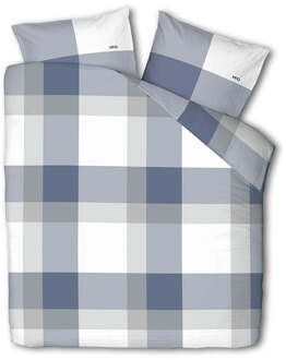 Mcgregor Sale: -50% | Dekbedovertrek McGregor - Katoen-Flanel - Blue Check - Eenpersoons (140x200 Cm) - Wit & Blauw Flanel Katoen - Strepen - McGregor - Dekbed-Discounter.nl