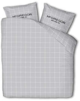 Mcgregor Sale: -50% | Dekbedovertrek McGregor - Katoen-Flanel - Gray Grid. - Tweepersoons (200x200 Cm) - Grijs Katoen Flanel - Strepen - McGregor - Dekbed-Discounter.nl