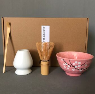 Mcj 4-5 Stuks/sets Traditionele Matcha Giftset Bamboe Matcha Garde Scoop Ceremic Matcha Kom Garde Houder Japanse Thee Sets 4 stukken