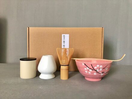 Mcj 4-5 Stuks/sets Traditionele Matcha Giftset Bamboe Matcha Garde Scoop Ceremic Matcha Kom Garde Houder Japanse Thee Sets 5 stukken