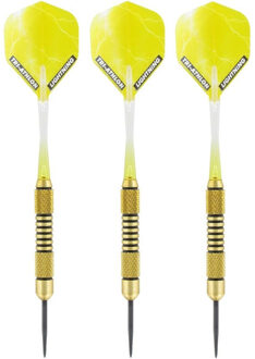 McKicks 1x Set van dartpijltjes Speedy Yellow Brass met Metallic Lightning flites 19 grams - Dartpijlen Multikleur