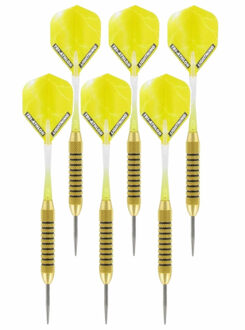 McKicks 2x Set van 3 dartpijlen Speedy Yellow Brass 21 grams