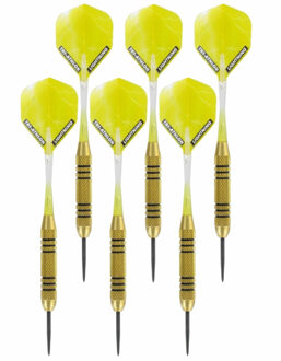 McKicks 2x Set van 3 dartpijlen Speedy Yellow Brass 23 grams