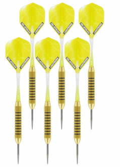 McKicks 4x Set van 3 dartpijlen Speedy Yellow Brass 21 grams