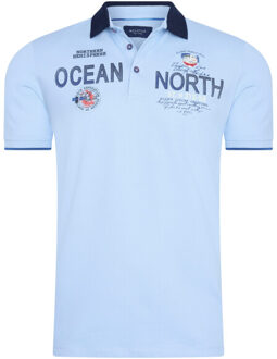 Mcl heren poloshirt print 39350 Lichtblauw - XXL