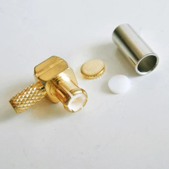 MCX Connector MCX Male 90 Degree Right Angle TYPE L plug Crimp For RG316 RG174 RG179 LMR100 Cable Brass RF Coax Adapter PTFE
