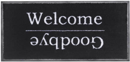 MD Entree - Schoonloopmat - Emotion XS - Welcome Goodbye - 40 x 80 cm Zwart