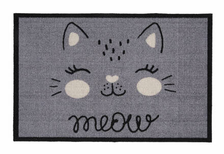 Md Entree - Schoonloopmat - Impression Meow Grey - 40 X 60 Cm Grijs