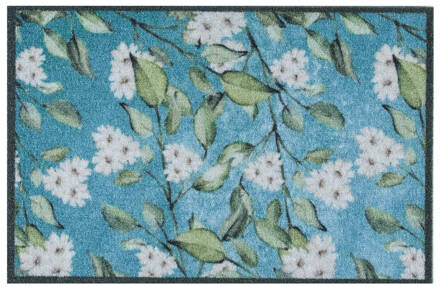 Md Entree - Schoonloopmat - Impression Wild Flowers - 40 X 60 Cm Blauw