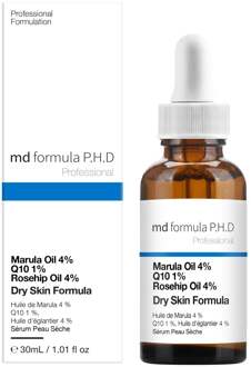MD Formula Droog Huid Serum Marula Olie 4%, Q10 1%, Rozenbottelolie 4% 30ml - maat
