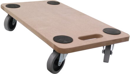 MDF Dolly | 58x29cm | 200kg Capaciteit | 75mm Zachte PP Wielen | FSC 100% - DIG795