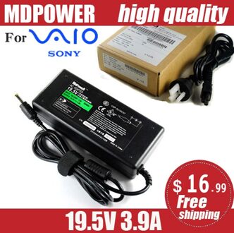 Mdpower Voor Sony Laptop Stroomvoorziening Ac Adapter Oplader 19.5V 3.9A VGP-AC19V37 AU