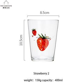 Mdzf Sweethome 400Ml Aardbei Cloud Glas Sap Koffie Beker Melk Thee Koffie Warter Glazen Mok Zomer Cocktail Drinkware aardbei 2