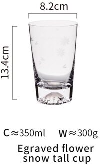 MDZF SWEETHOME Transparant Glas Cup hittebestendig Duurzaam Wijn Whiskey Sap Melk Cup voor Huis Bar Egraved bloem klein