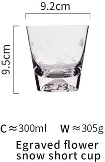 MDZF SWEETHOME Transparant Glas Cup hittebestendig Duurzaam Wijn Whiskey Sap Melk Cup voor Huis Bar Egraved bloem kort